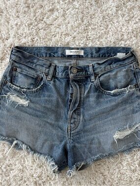 Moussy Distressed Blue Denim Jean Shorts 28